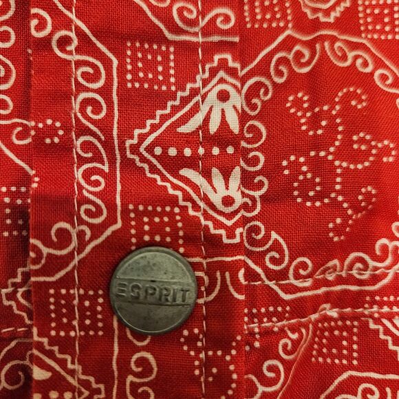 Vintage Esprit De Corp Red Bandana Western Print Sleeveless shirt 100% cotton S - Picture 4 of 7